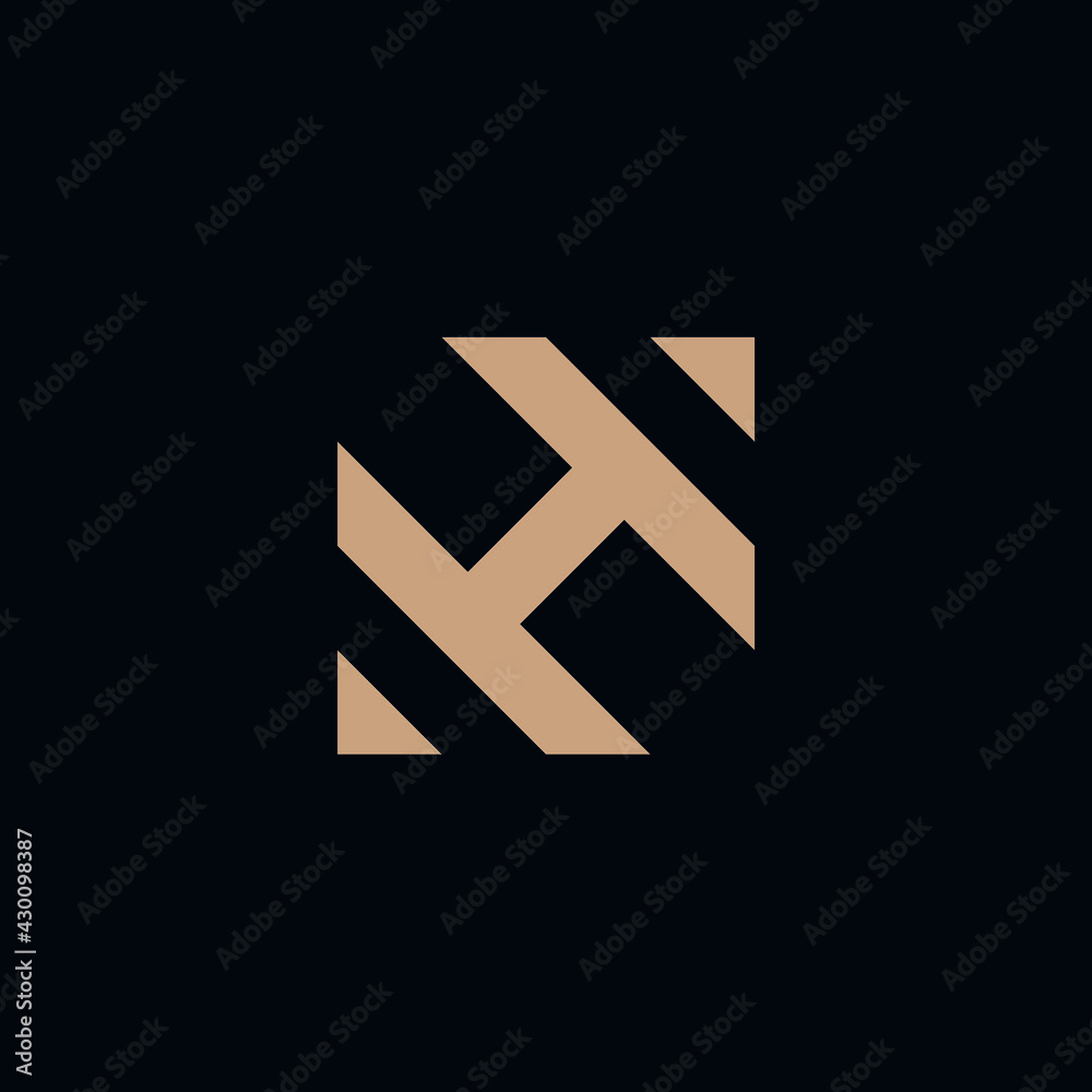 Abstract graphic illustration of letter H and two arrows