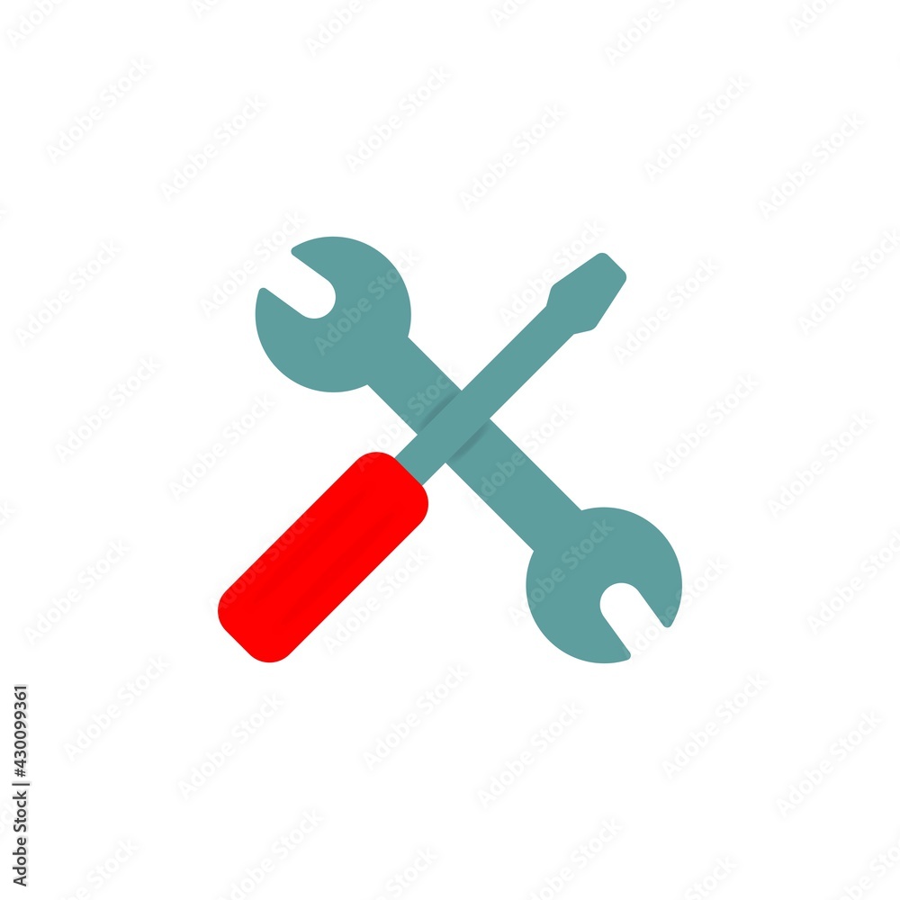 Wrench and screwdriver or tools thin line icon in color. Trendy flat style isolated symbol, can be used for: illustration, minimal, logo, mobile, app, emblem, design, web, site, ui, ux. Vector EPS 10 Wrench and screwdriver or tools thin line icon in color. Trendy flat style isolated symbol, can be used for: illustration, minimal, logo, mobile, app, emblem, design, web, site, ui, ux. Vector EPS 10