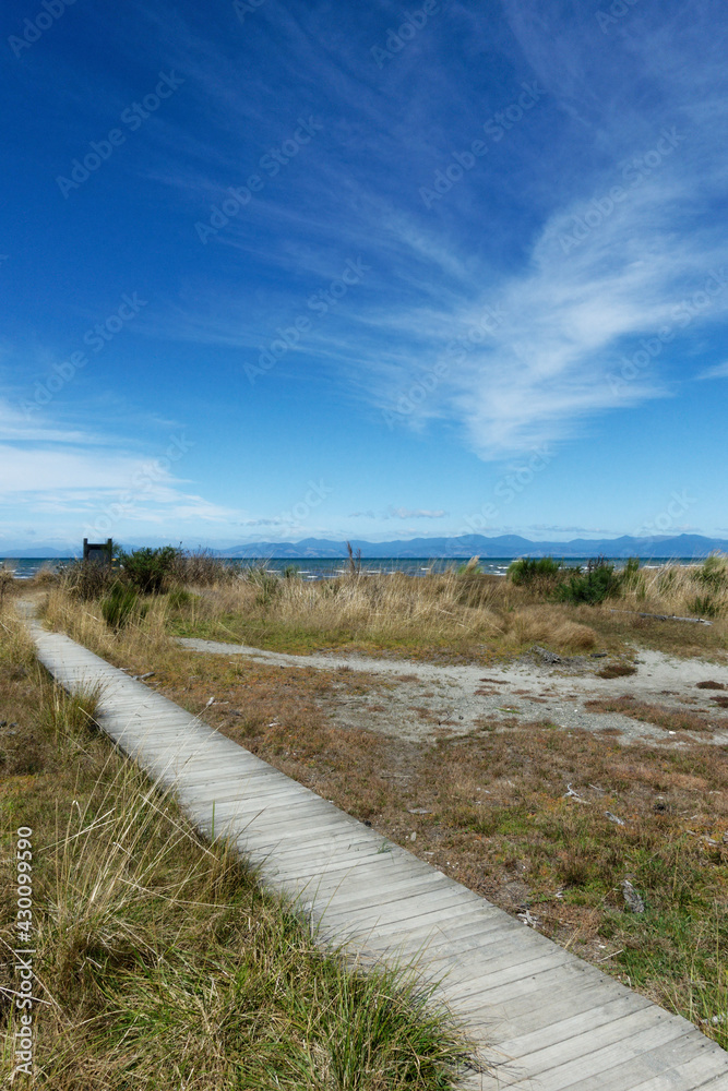 New Zealand, Motueka seafront near the Kumeras at the top of Staples Street.