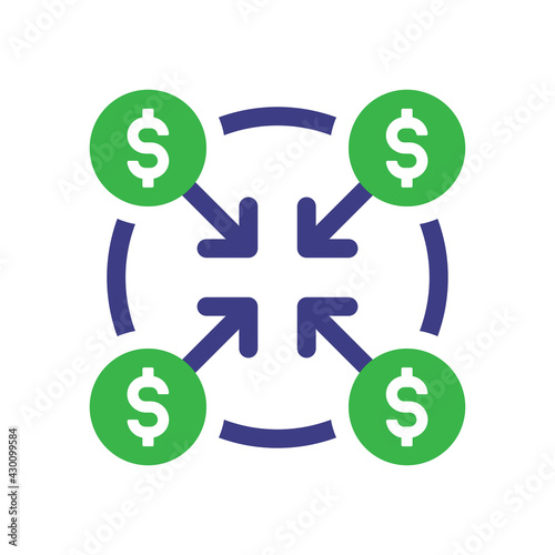 Funding icon vector illustration. Crowdfunding concept.