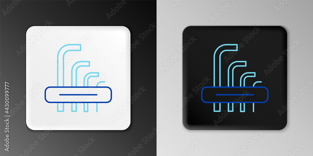 Line Tool allen keys icon isolated on grey background. Colorful outline concept. Vector Line Tool allen keys icon isolated on grey background. Colorful outline concept. Vector