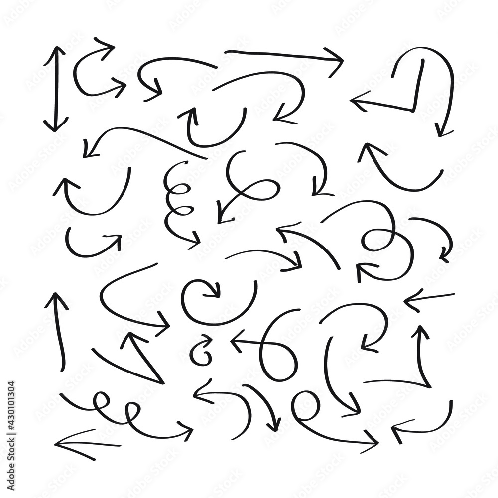 doodle arrow icon simple design element