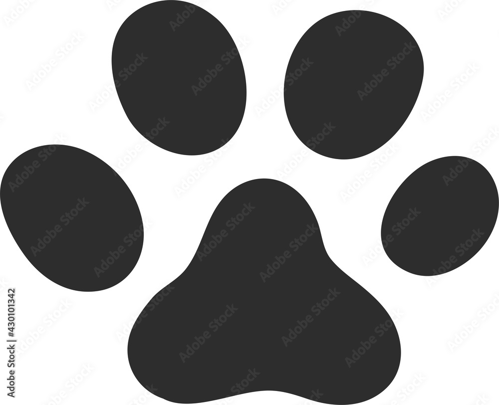 The paw of a pet. The paw icon is suitable for a cat, dog, or wild animal. Isolated on a white background. The paw of a pet. The paw icon is suitable for a cat, dog, or wild animal. Isolated on a white background.