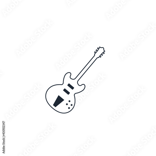 guitar icon music symbol logo template