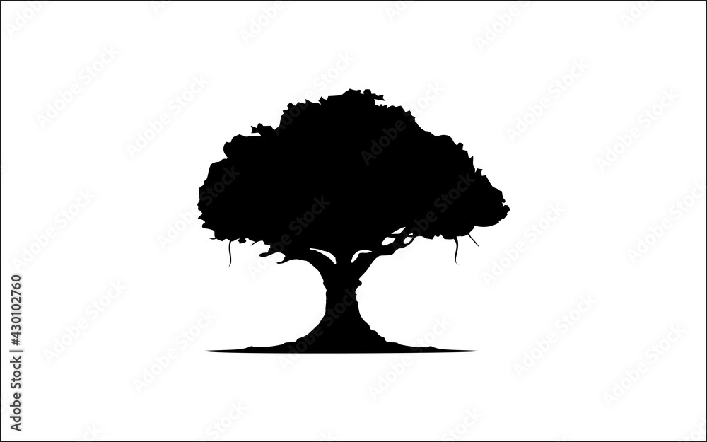 Fototapeta Creative vector graphic Silhouette of tree vector logo design template