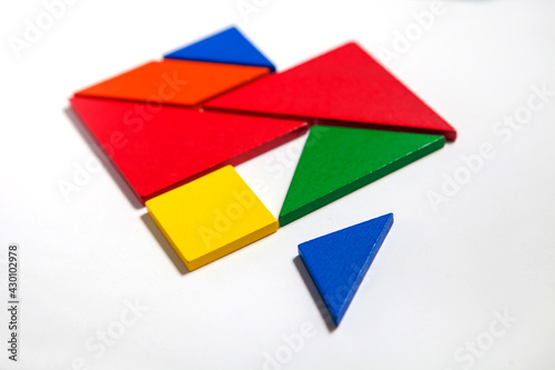 Heart of colorful tangrams 