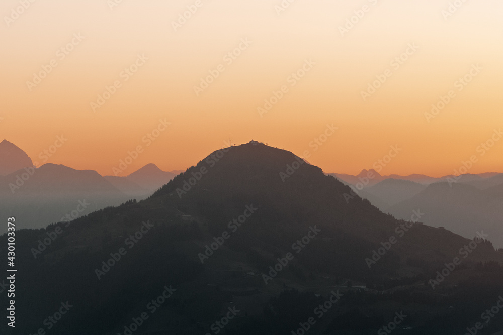 Silhouette of a mountain top