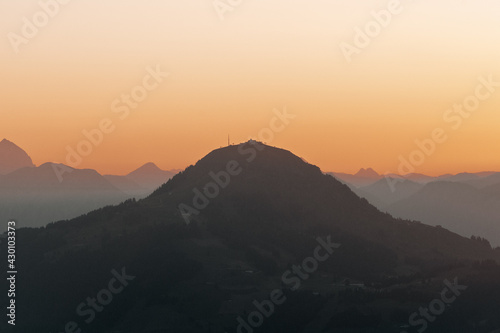 Silhouette of a mountain top