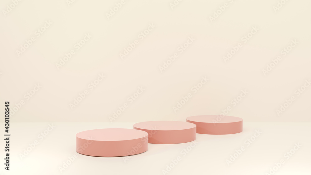 Abstract background for product display presentation, pink round podium podium display minimal, 3d rendering. Abstract background for product display presentation, pink round podium podium display minimal, 3d rendering.