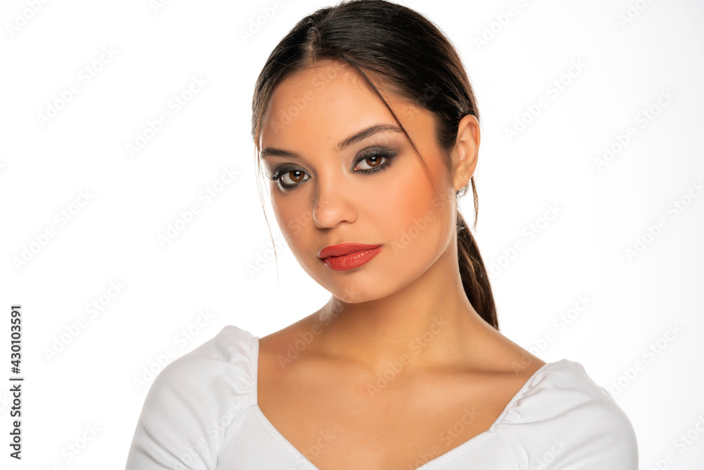 portrait of a young beautiful woman with makeup portrait of a young beautiful woman with makeup