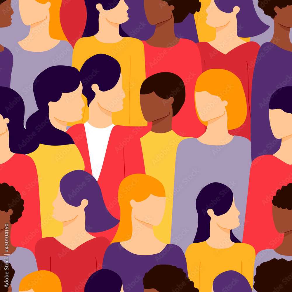group of female different ethnicity seamless pattern group of female different ethnicity seamless pattern
