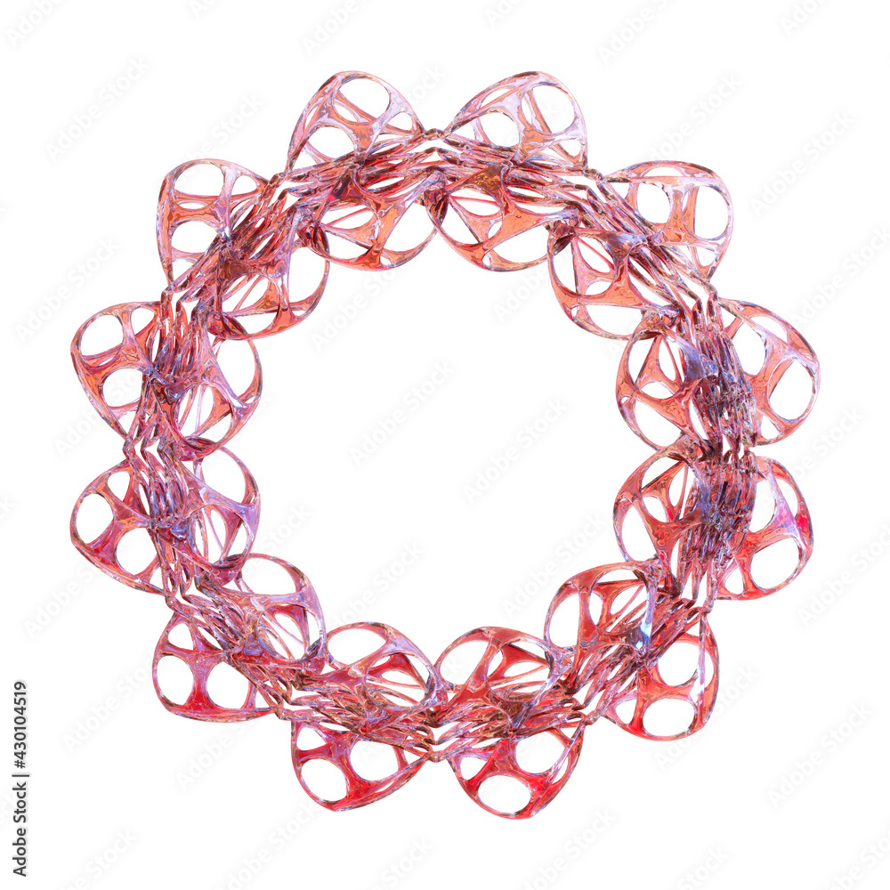 Colorful Fused Glass Wreath Isolated On White Background