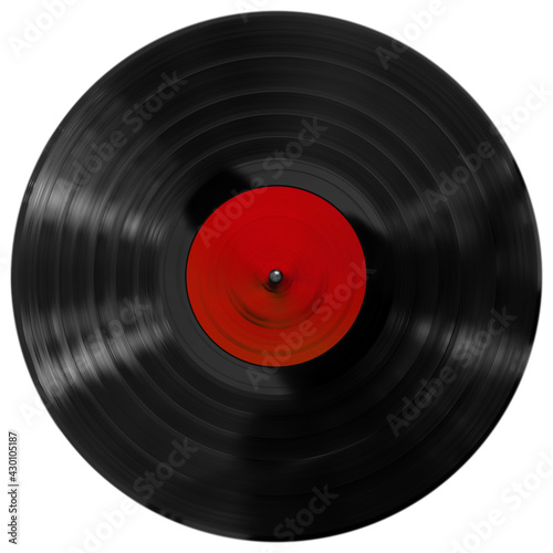 Obraz na plátně Black vinyl record on a white background, isolated.