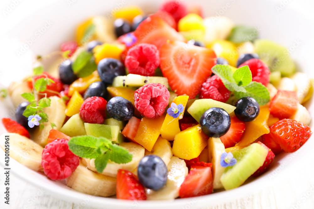 fresh fruit salad in bowl