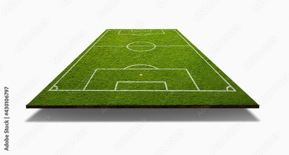 Soccer field from above - texture background - 3D-Illustration