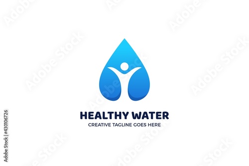 Healthy Water Nature Environment Logo Template