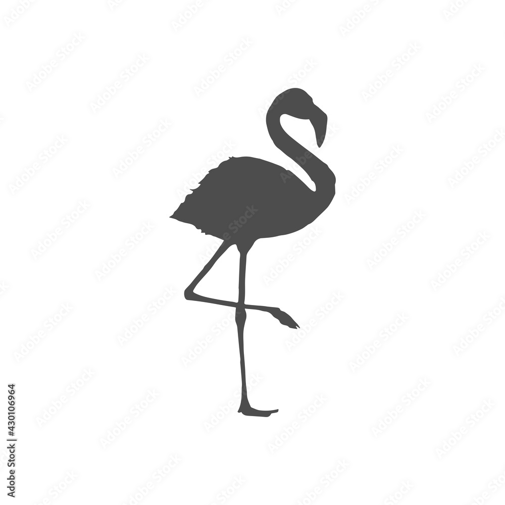 silhouette of a flamingo. bitmap illustration