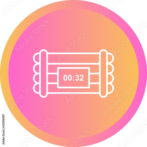 Unique Time Bomb Vector Line Icon