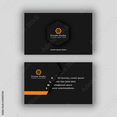 Creative black dark business card template design