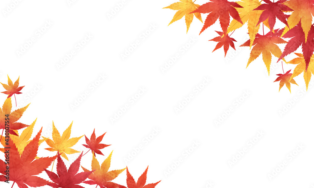 秋の紅葉と白背景のベクターイラストフレーム Stock Vector Adobe Stock