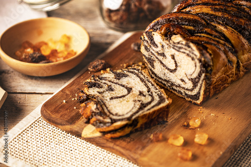 Twisted bubka with poppy seeds. photo