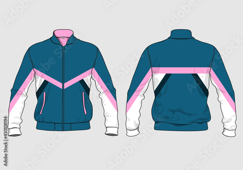 retro vintage windbreaker hoodie jacket template