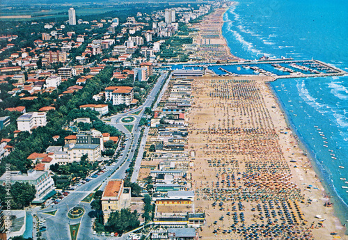 landscape of cervia beach and sea from the 70s photo