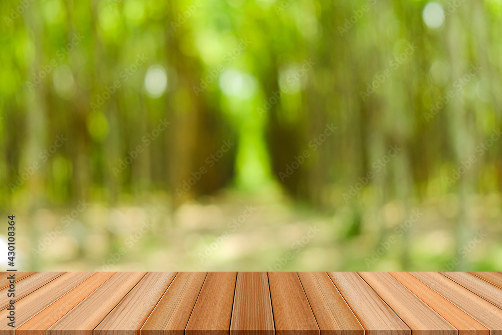 wooden table on grass background wooden table on grass background