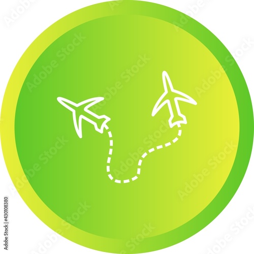 Unique Round Travel Flights Line Vector Icon