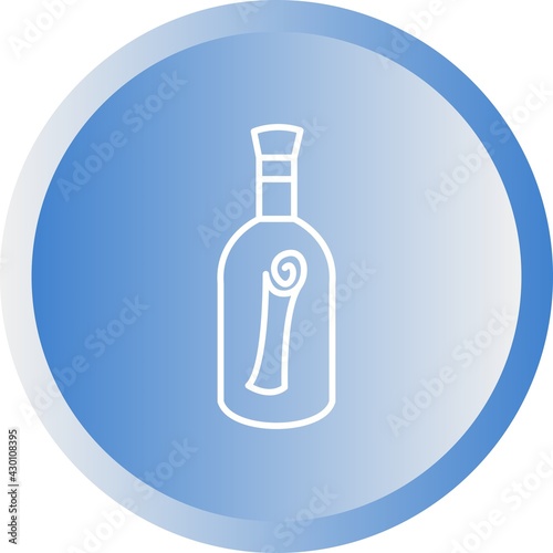 Unique Scroll In bottle Line Vector Icon