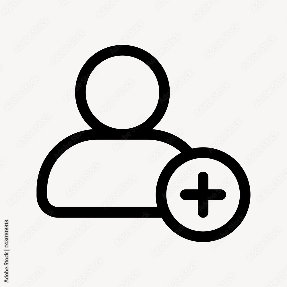 Add friend outlined icon for social media app Add friend outlined icon for social media app