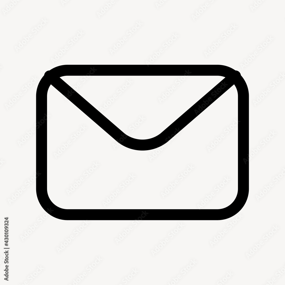 Mail outlined icon for social media app Mail outlined icon for social media app