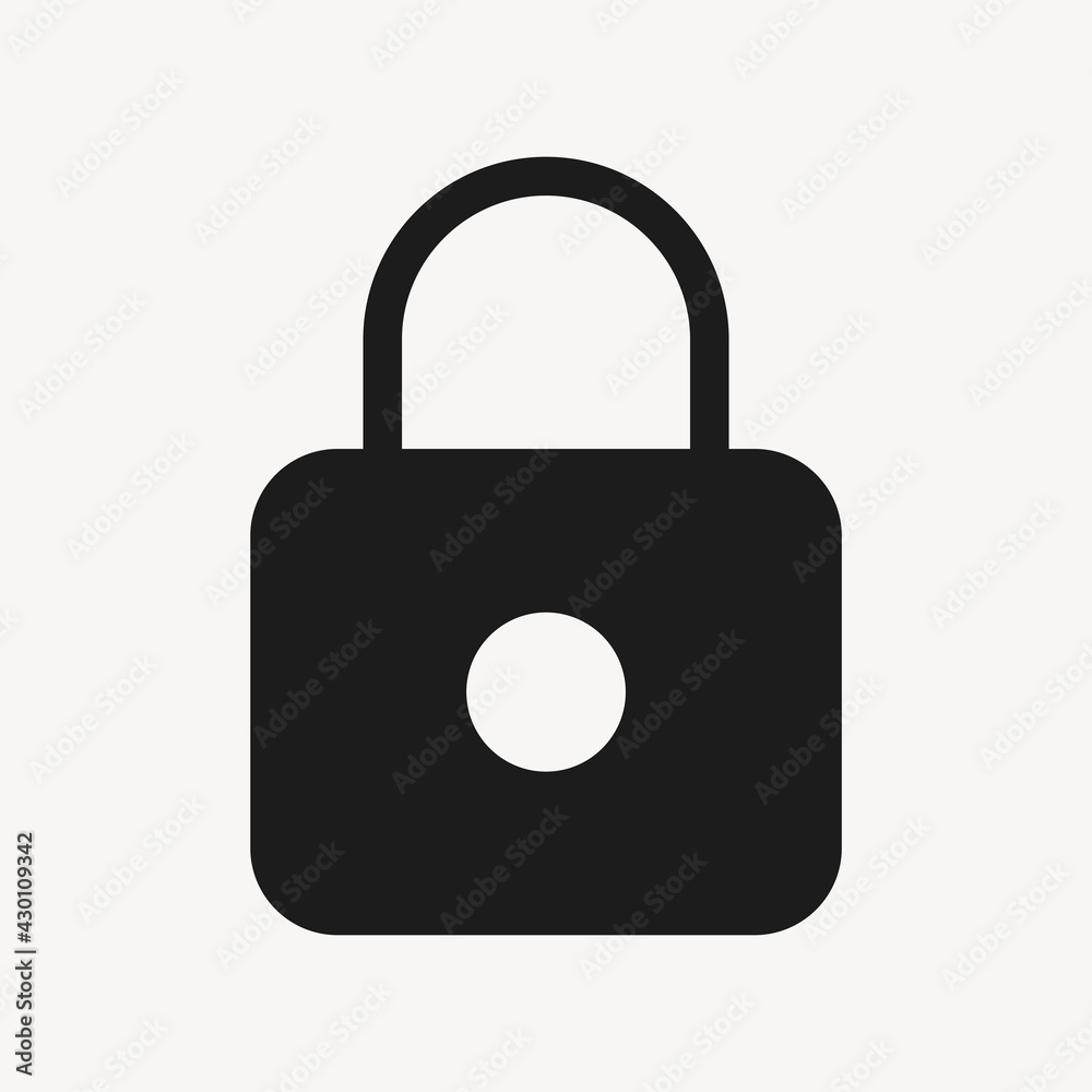 Padlock filled icon black secured mode symbol for social media app Padlock filled icon black secured mode symbol for social media app