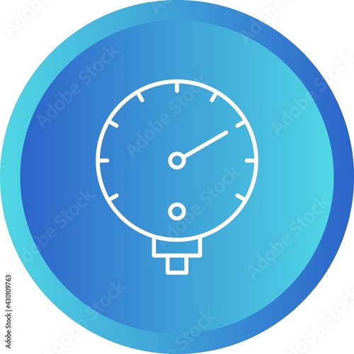 Unique Pressure Gauge Line Vector Icon