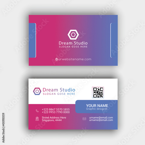 Modern minimalist and simple clean layout business card template design