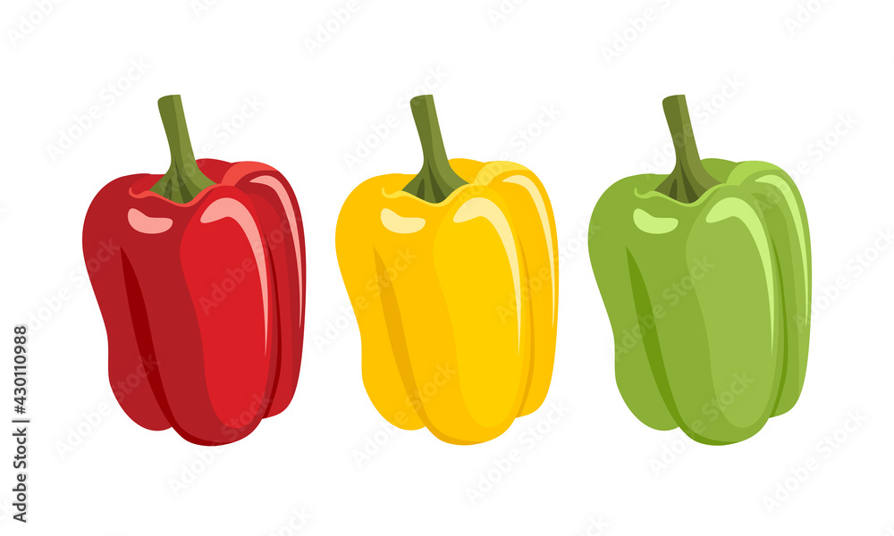 red capsicum vector logo icon Red bell pepper illustration flat