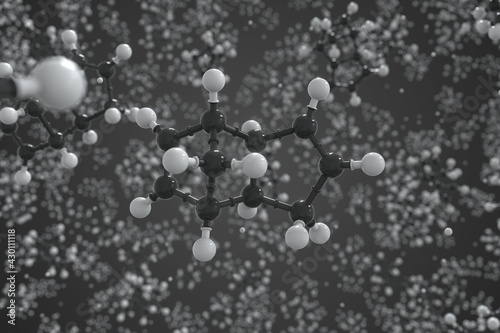 Dicyclopentadiene molecule made with balls  scientific molecular model. Chemical 3d rendering