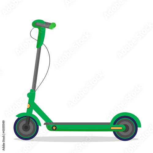 Vector illustration electronic scooter on white isolated background.