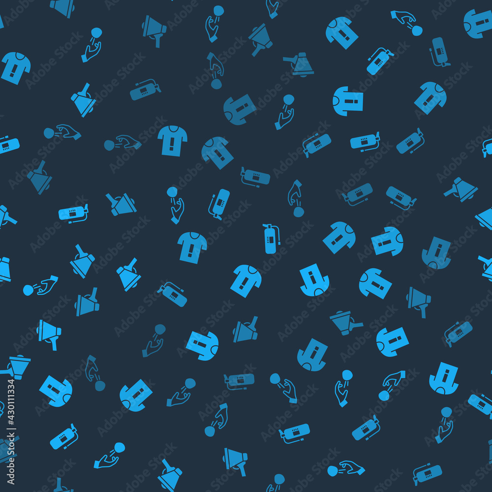 Set Hooligan shooting stones, T-shirt protest, Fire extinguisher and Megaphone on seamless pattern. Vector Set Hooligan shooting stones, T-shirt protest, Fire extinguisher and Megaphone on seamless pattern. Vector