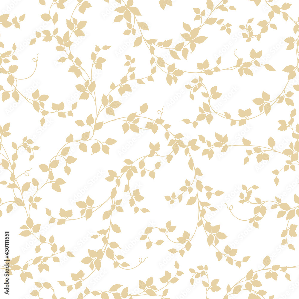 Fototapeta premium Seamless and beautiful leaf illustration pattern,