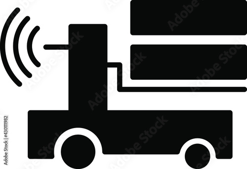 AI Picking robot warehouse icon vector. Automated Warehouse Icon
