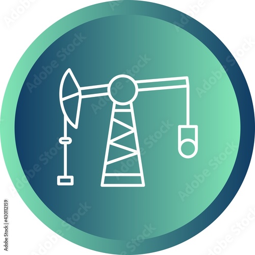 Unique Pumpjack Line Vector Icon