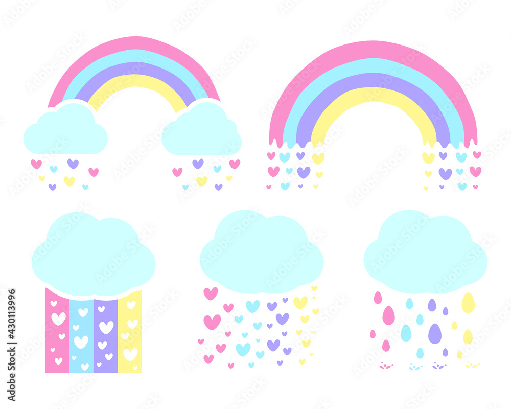 Vector rainbow unicorn Rain in the heart For the screen on the shirt to give to the girl. Vector rainbow unicorn Rain in the heart For the screen on the shirt to give to the girl.