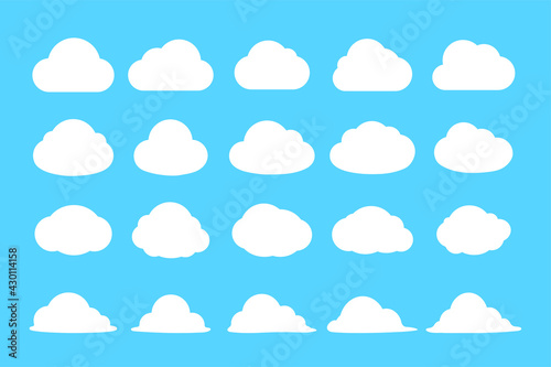 Simple cloud set design vector Isolated on background