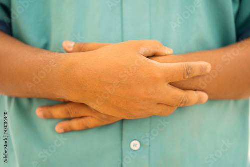 Muslim mans hands during pray