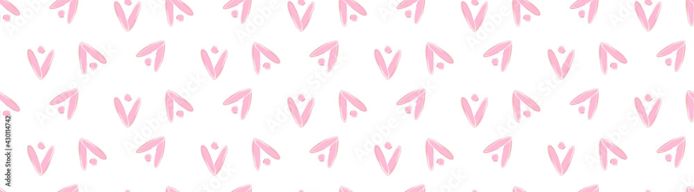 Cute seamless pattern with hearts and polka dot. Romantic print. White, pink. Cute seamless pattern with hearts and polka dot. Romantic print. White, pink.