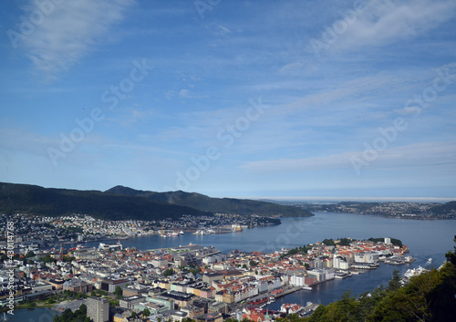 Bergen aerial panoramic view, Norway