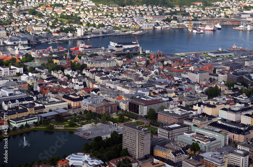 Bergen aerial panoramic view  Norway