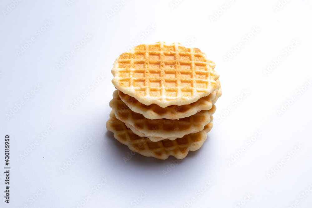 waffles cookies on a white background waffles cookies on a white background