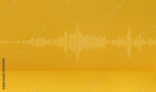 Sound wave on a yellow studio background.